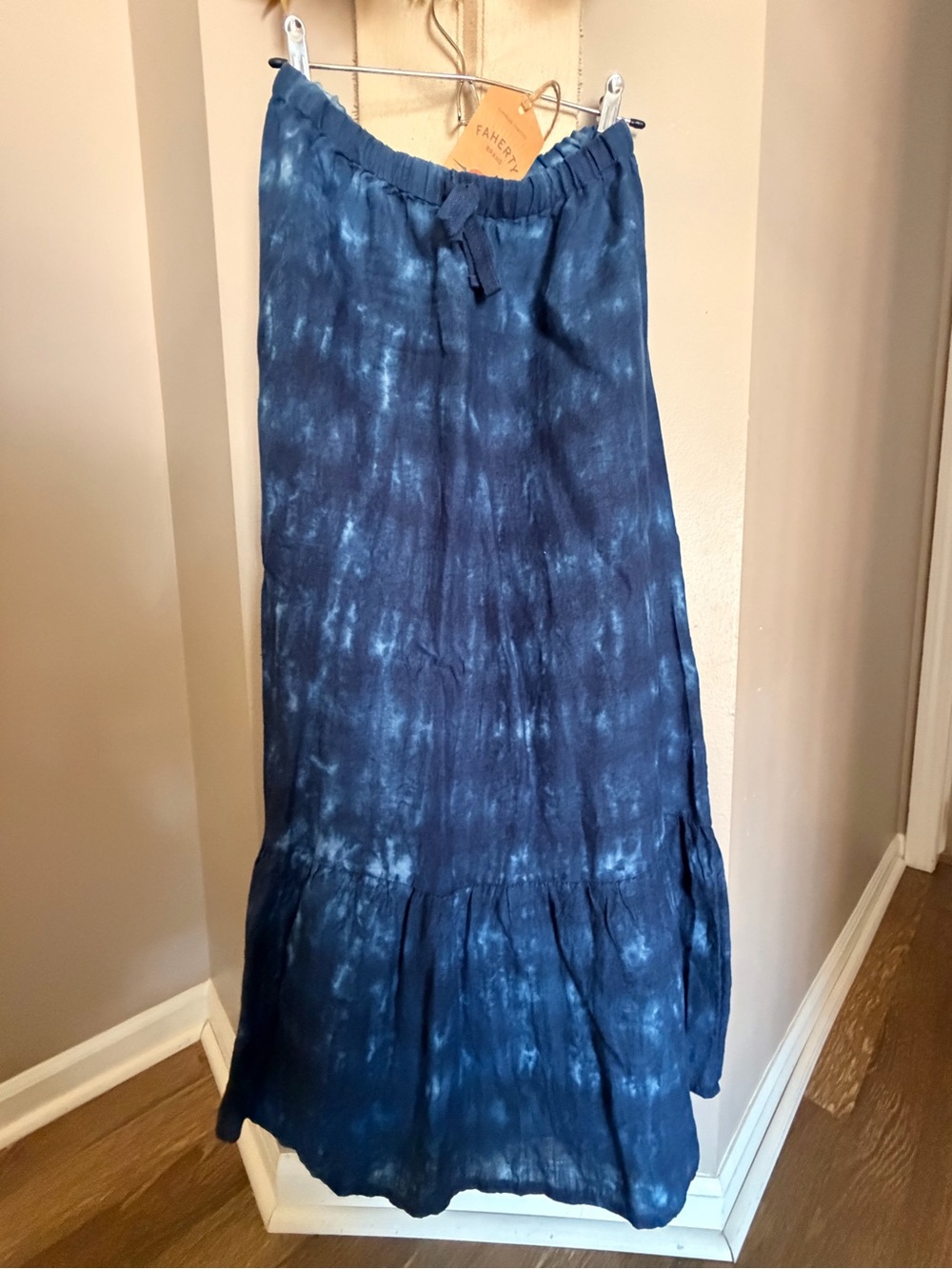 Faherty Indigo Tie-Dye Maxi Skirt